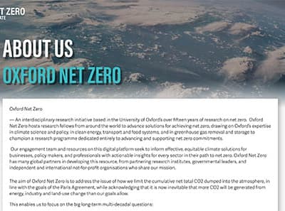 Net zero screenshot