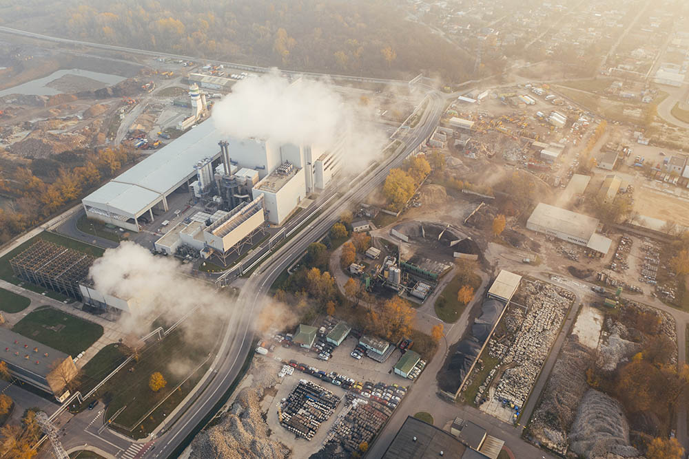 Factory aerial shot