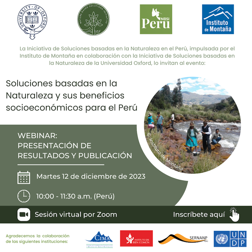 Webinar: Nature-Based Solutions and their Socio-Economic Benefits for Peru