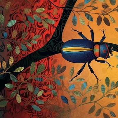 Abstract colorful illustration of a Beetle
