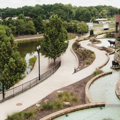 Nature and river, architecture