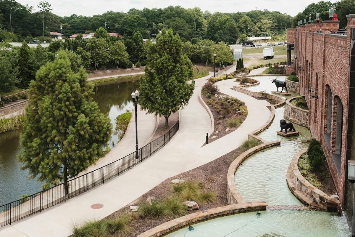 Nature and river, architecture