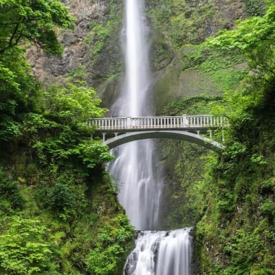 Waterfall and bridge